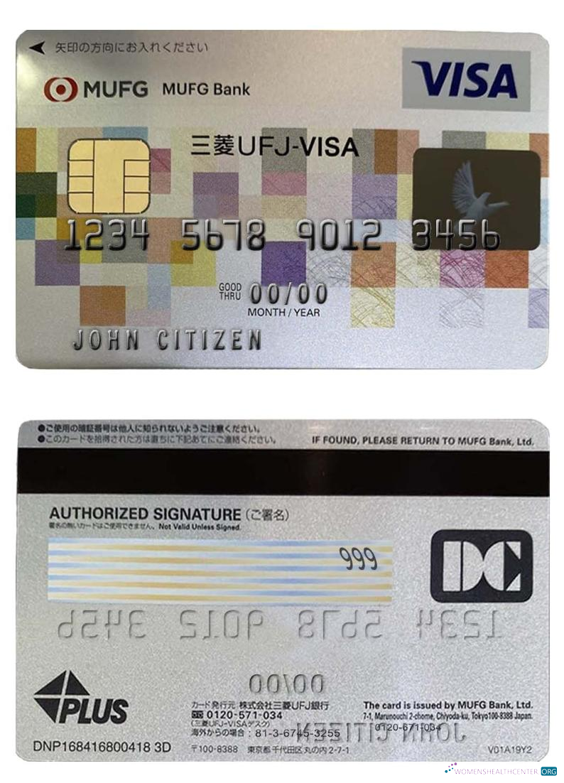 Download Japan Mufg bank visa card Photoshop template